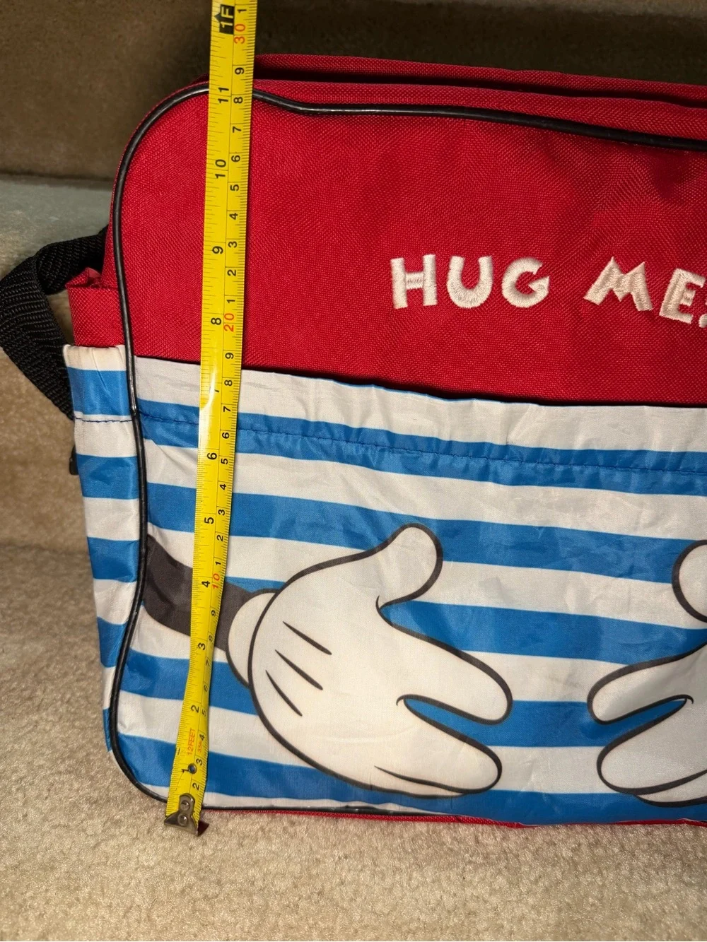 Mickey Mouse Disney Hug Me Hands Bag Crossbody Shoulder Travel Red Light Weight